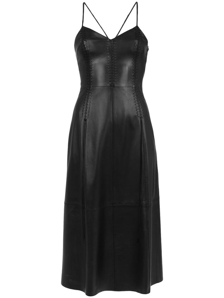 Nk Leather Midi Dress - Black