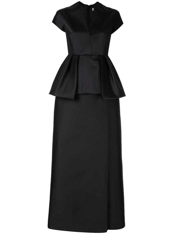 Dice Kayek Pleated Waist Evening Gown - Black