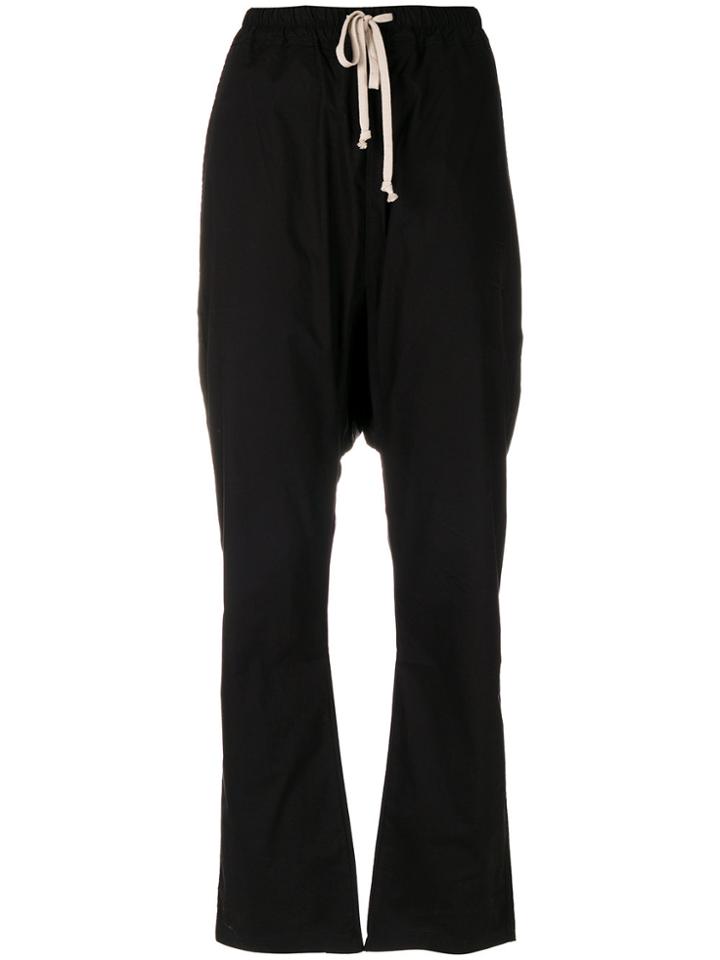 Rick Owens Drkshdw Drop Crotch Drawstring Trousers - Black