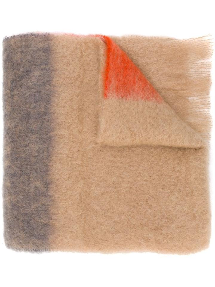 Jil Sander Colour-block Fringed Scarf - Neutrals