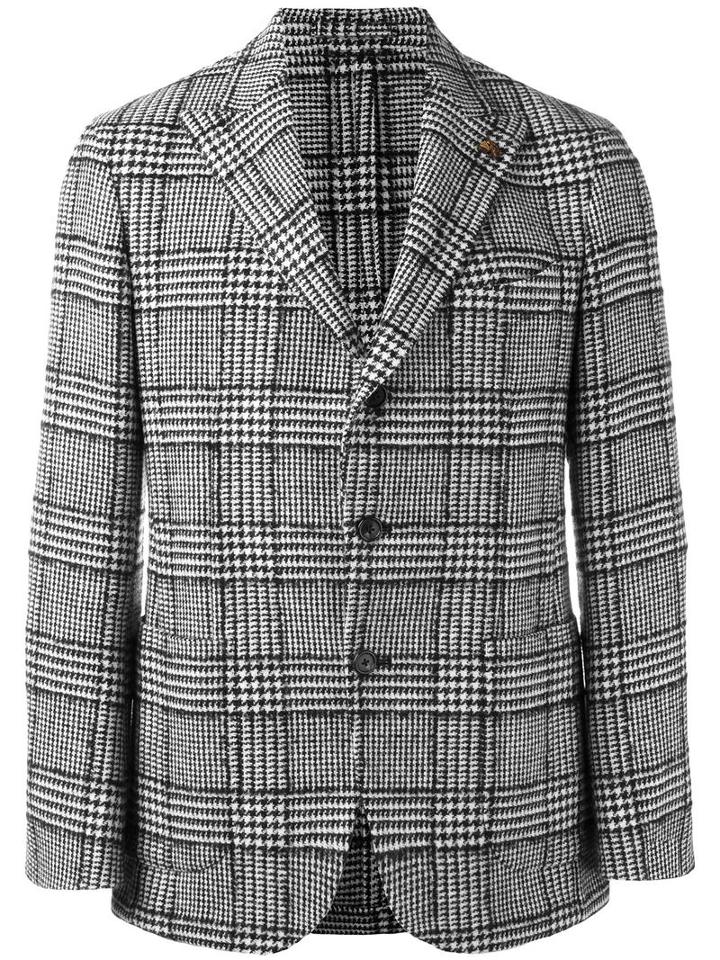 Gabriele Pasini Checked Blazer, Men's, Size: 50, Black, Viscose/wool/alpaca/nylon