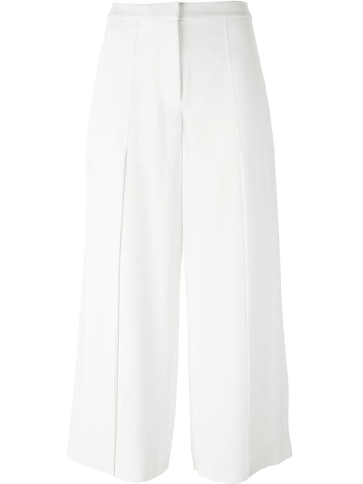 T By Alexander Wang Pleated Cropped Trousers, Women's, Size: 6, White, Polyester