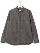 Stella Mccartney Kids Teen Rocket Embroidered Denim Shirt - Grey
