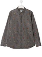 Stella Mccartney Kids Teen Rocket Embroidered Denim Shirt - Grey