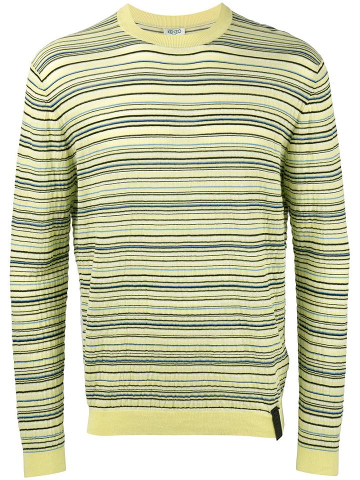 Kenzo Striped Jumper, Men's, Size: Medium, Green, Cotton/polyamide/spandex/elastane