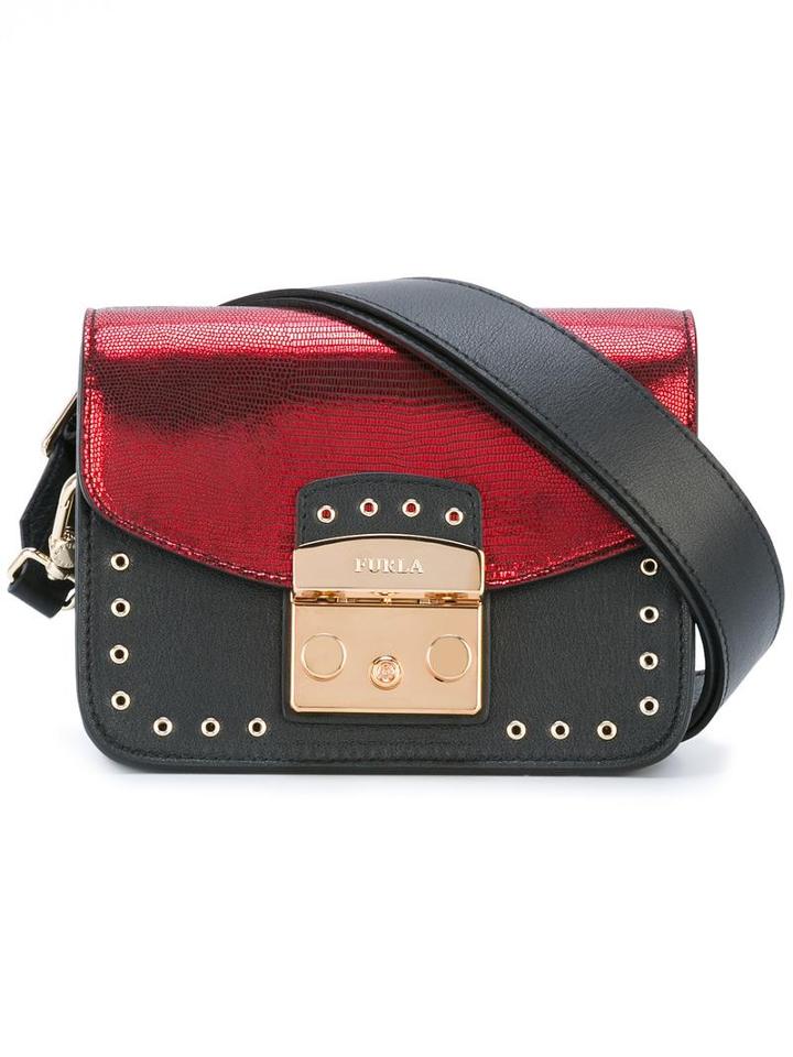 Furla Two-tone Shoulder Bag, Red, Leather/metal (other)