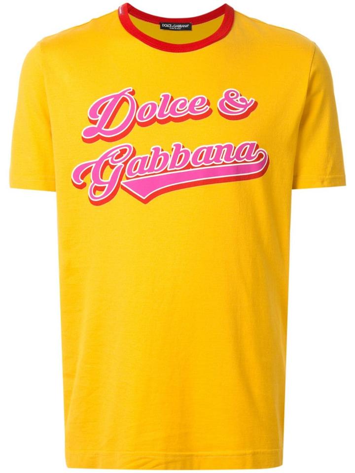 Dolce & Gabbana Printed Logo T-shirt - Yellow