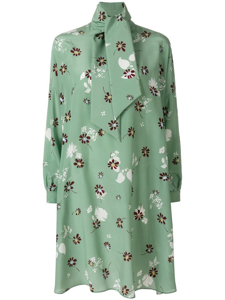 Valentino Floral Print Dress - Green