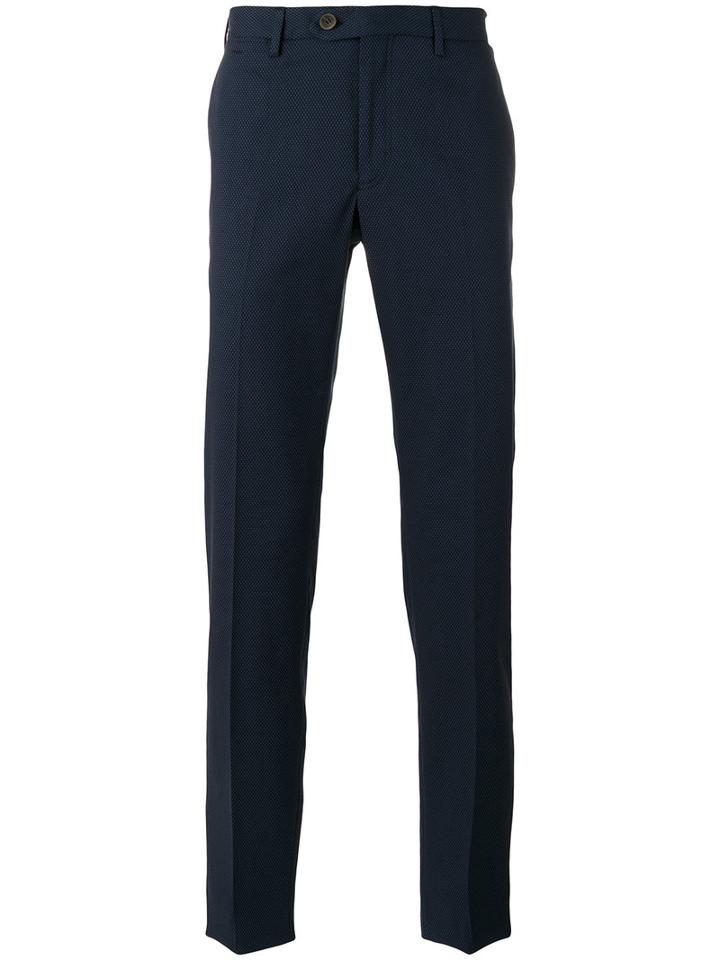 Canali Tailored Pants, Men's, Size: 50, Blue, Cotton/polyester/spandex/elastane