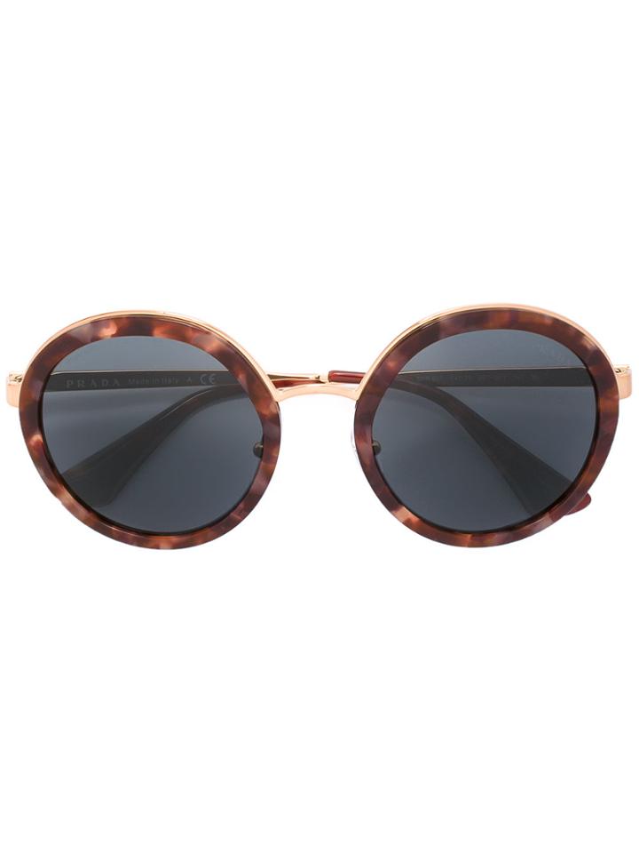 Prada Eyewear Tortoiseshell Round Sunglasses - Brown