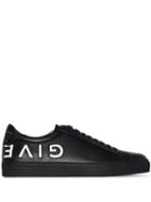 Givenchy Black Reverse Logo Leather Sneakers