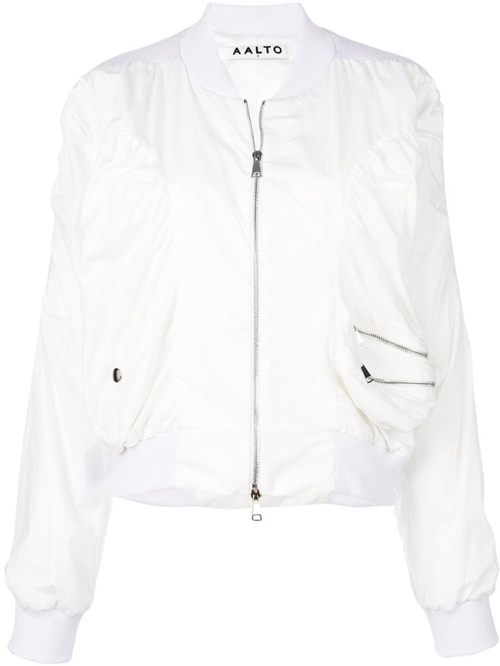 Aalto Zipped Bomber Jacket - White