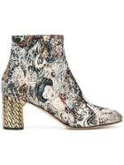 Casadei Jacquard Ankle Boots - Nude & Neutrals