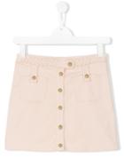 Chloé Kids - Buttoned Mini Skirt - Kids - Cotton/spandex/elastane - 14 Yrs, Girl's, Pink/purple