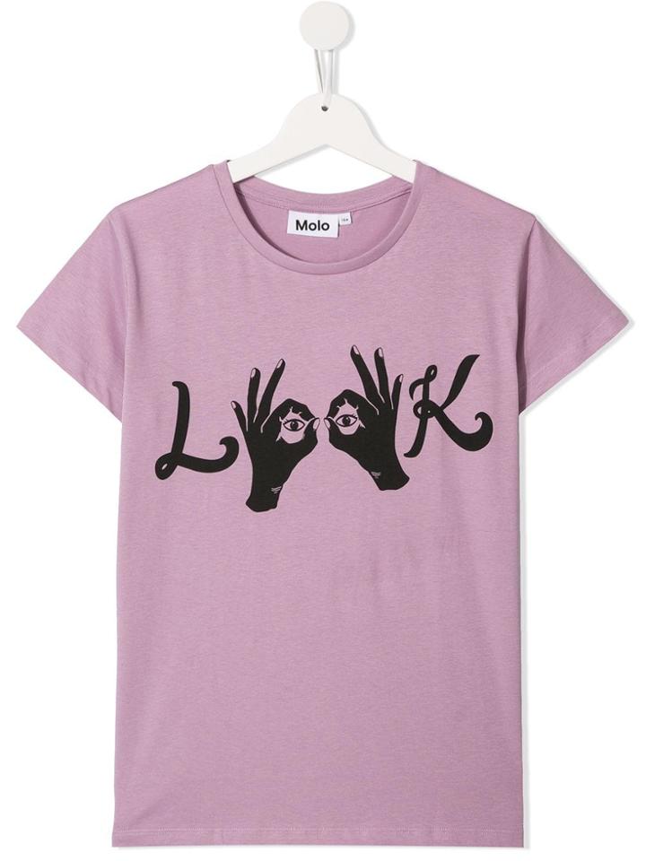 Molo Teen Look Print T-shirt - Purple
