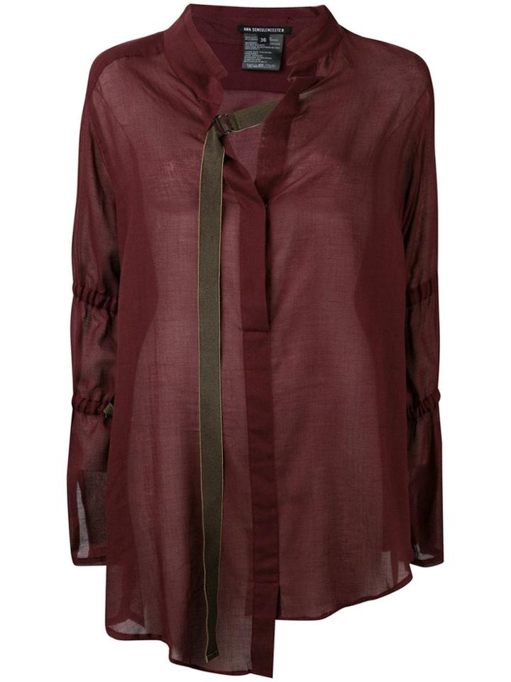 Ann Demeulemeester Asymmetric Buckle Strap Shirt - Red