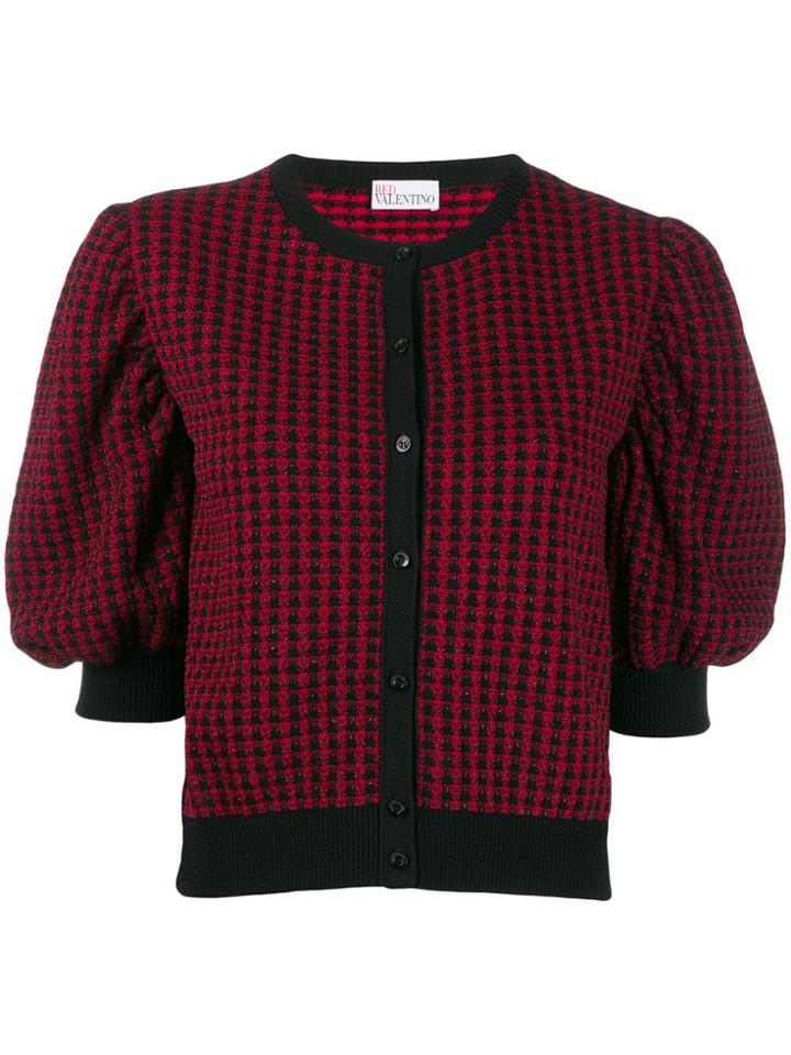 Red Valentino Jacquard Knit Bell Sleeved Cardigan
