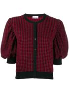 Red Valentino Jacquard Knit Bell Sleeved Cardigan