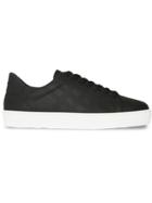 Burberry Perforated Check Leather Sneakers - Black