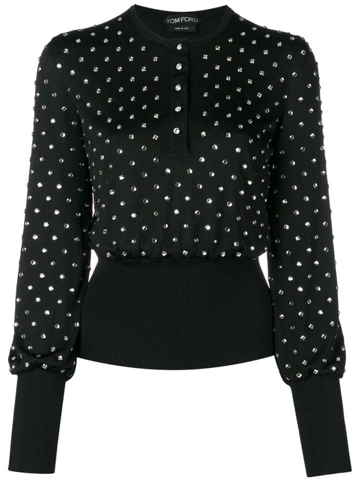 Tom Ford Embellished Knitted Top - Black