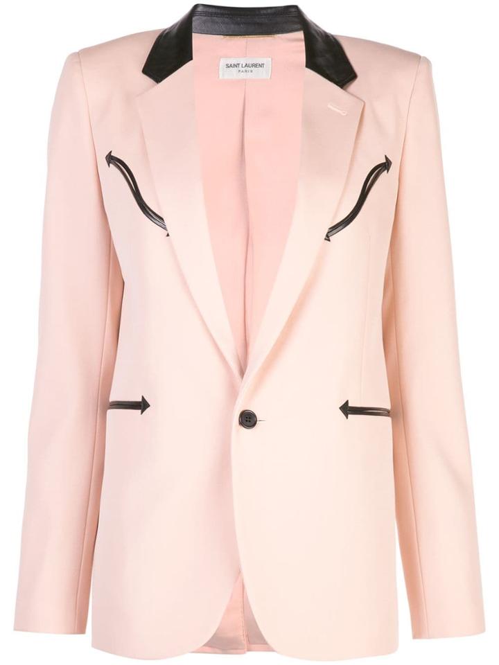 Saint Laurent Single Breasted Blazer - Pink