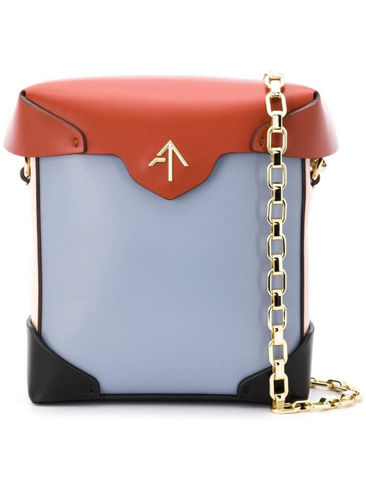 Manu Atelier Mini Pristine Chain Shoulder Bag - Blue