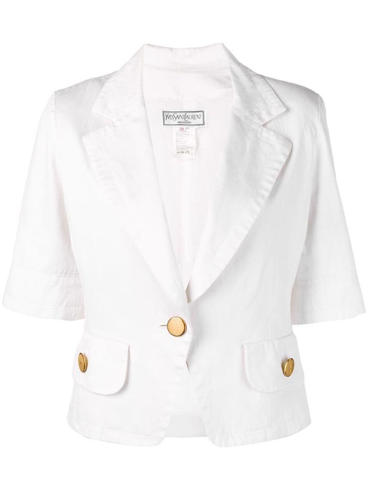 Yves Saint Laurent Vintage Single Button Blazer - White