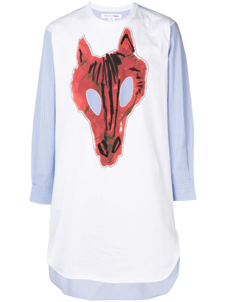 Comme Des Garçons Shirt Oversized Printed Sweatshirt - White