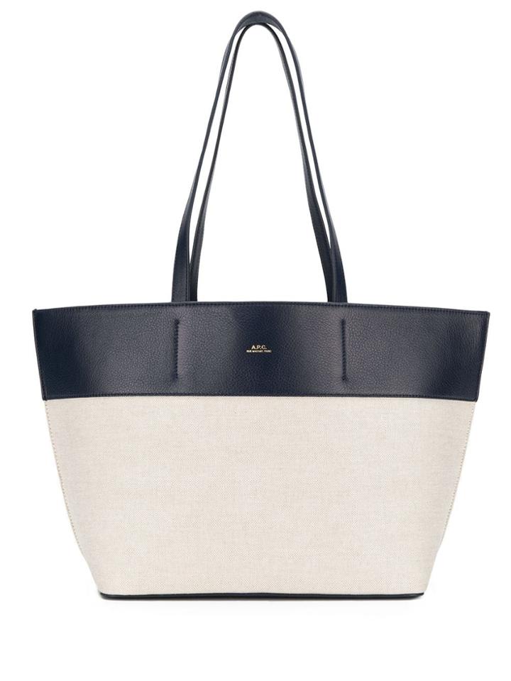A.p.c. Contrast Shopper Tote - Blue
