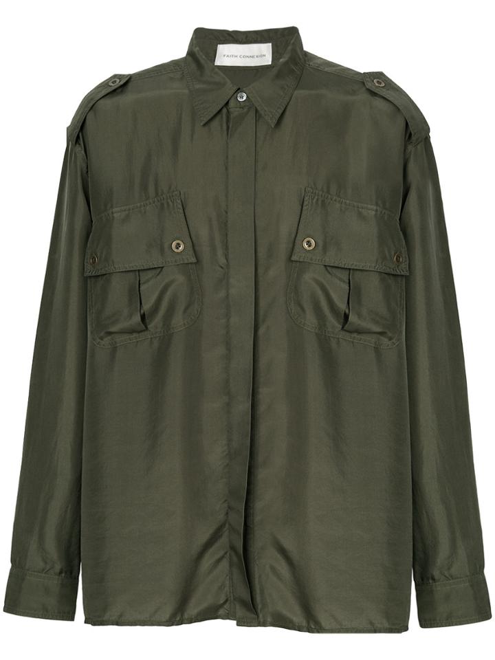 Faith Connexion Military Pocket Shirt - Green