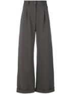 Société Anonyme - Long Brunch Trousers - Women - Wool - 42, Grey, Wool