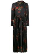 Red Valentino Red(v) Floral Print Long Dress - Black