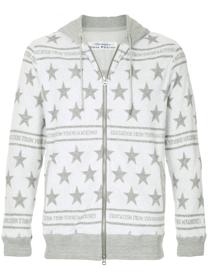 Education From Youngmachines Star-intarsia Hoodie - Grey