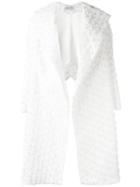 Maticevski Oversized Lapel Textured Coat, Women's, Size: 8, White, Rayon/nylon/polyester/silk