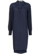 See By Chloé Floral Embroidered Shift Dress - Blue