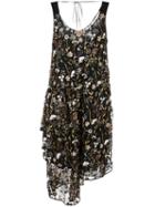 No21 Floral Embellished Mid-length Dress, Women's, Size: 44, Black, Acetate/silk/polyamide