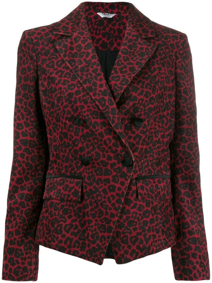Liu Jo Leopard Print Blazer - Red