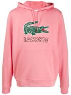 Lacoste Logo Print Hoodie - Pink