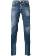 Iceberg Distressed Skinny Jeans, Men's, Size: 31, Blue, Cotton/spandex/elastane