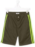 Msgm Kids Stripe Trim Shorts - Green