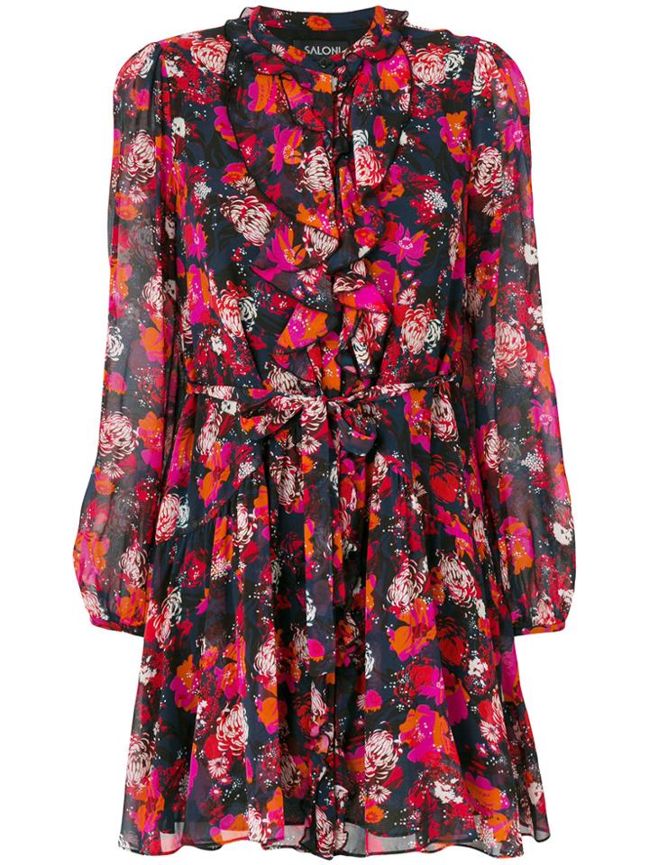 Saloni Floral Print Tie Dress - Multicolour