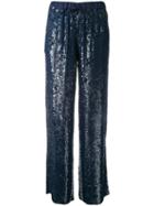 P.a.r.o.s.h. - Gughi Sequined Trousers - Women - Viscose - M, Blue, Viscose