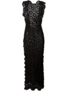 Sibling Crocheted Maxi Dress, Women's, Size: Medium, Black, Cotton