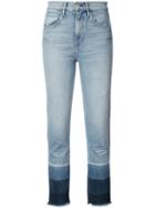 3x1 - Panelled Hem Cropped Jeans - Women - Cotton/polyester/spandex/elastane - 25, Blue, Cotton/polyester/spandex/elastane