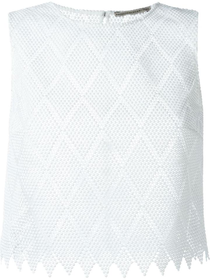Ermanno Scervino Macrame Cropped Tank Top