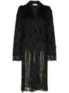Xu Zhi Embroidered Fringe-trimmed Blazer - Black