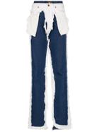 Natasha Zinko Wrangler Distressed Layered Jeans - Blue