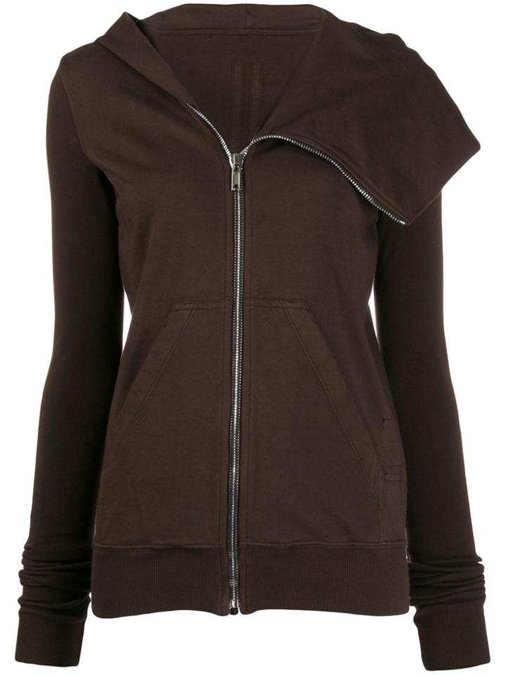 Rick Owens Drkshdw Asymmetric Zipped Hoodie - Brown