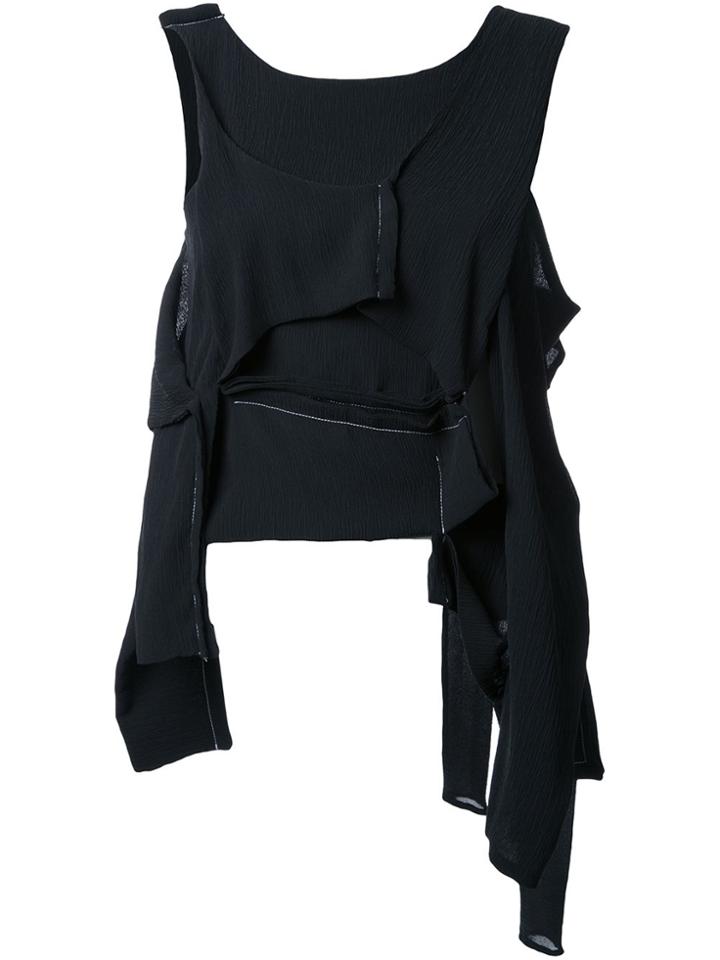 Eckhaus Latta Asymmetric Deconstructed Top - Black
