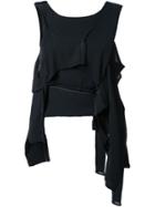 Eckhaus Latta Asymmetric Deconstructed Top - Black